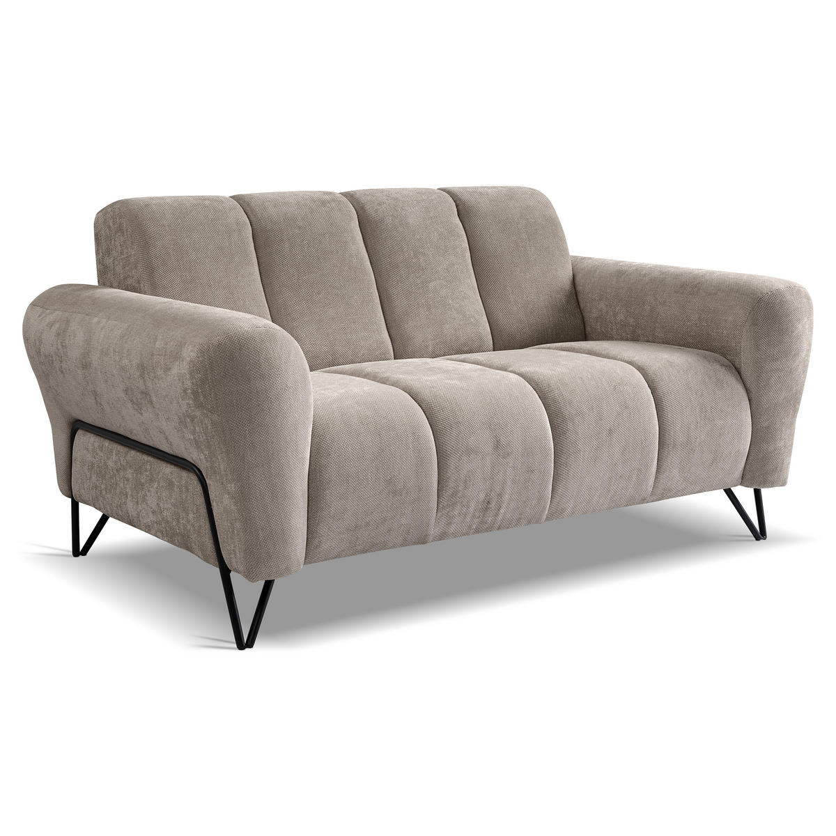 2-SITZER SOFA Volare ohne Schlaffunktion Cappuccino - Schwarz/Cappuccino, Textil/Metall (160/83/98cm) - Beautysofa
