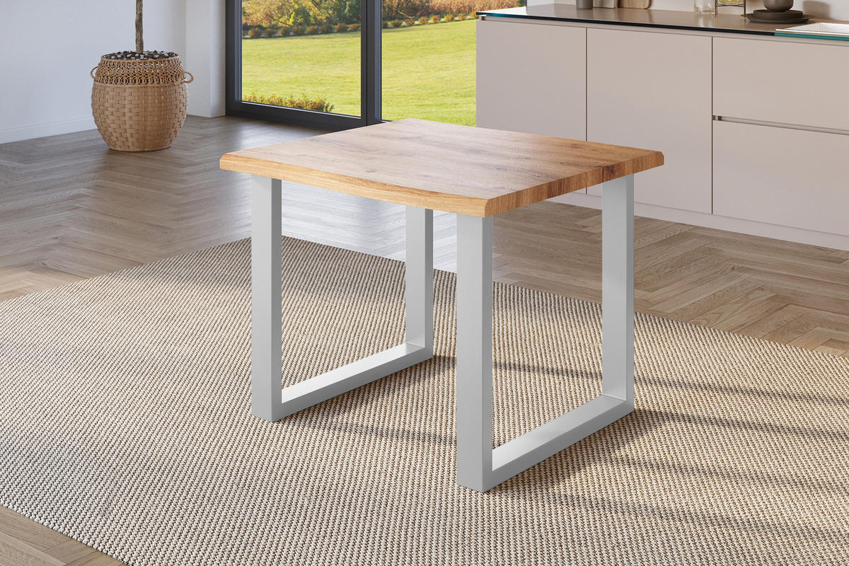 ESSTISCH JULIUS U - Wildeiche/Eichefarben, Holz (80/80/77cm) - SAM