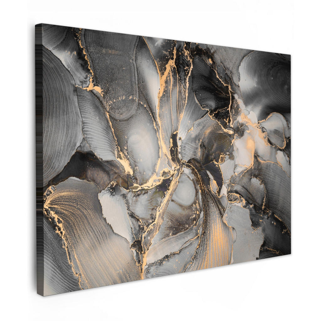 MuchoWow OBRAZ NA PLÁTNĚ Grey - Luxury - Gold - Marble 40x30 cm