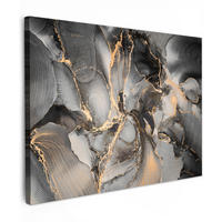 LEINWANDBILD Grau - Luxus - Gold - Marmor 40x30 cm - Dunkelgrau, Textil (40/30cm) - MuchoWow