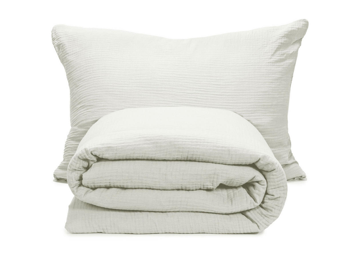 BETTWÄSCHE, 2er-Set, 40x60+100x135 cm, 100% Baumwolle, Beige - Creme, Textil (100/135cm) - Zollner