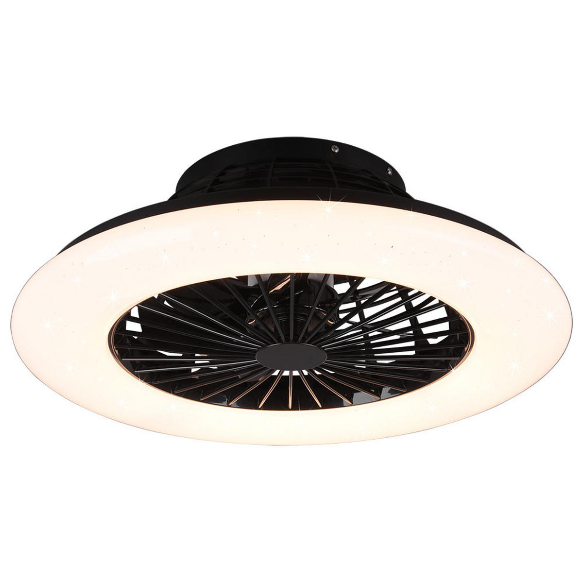 LED DECKENLEUCHTE STRALSUND Schwarz Kunststoff - Schwarz, Kunststoff (50/50/16cm)