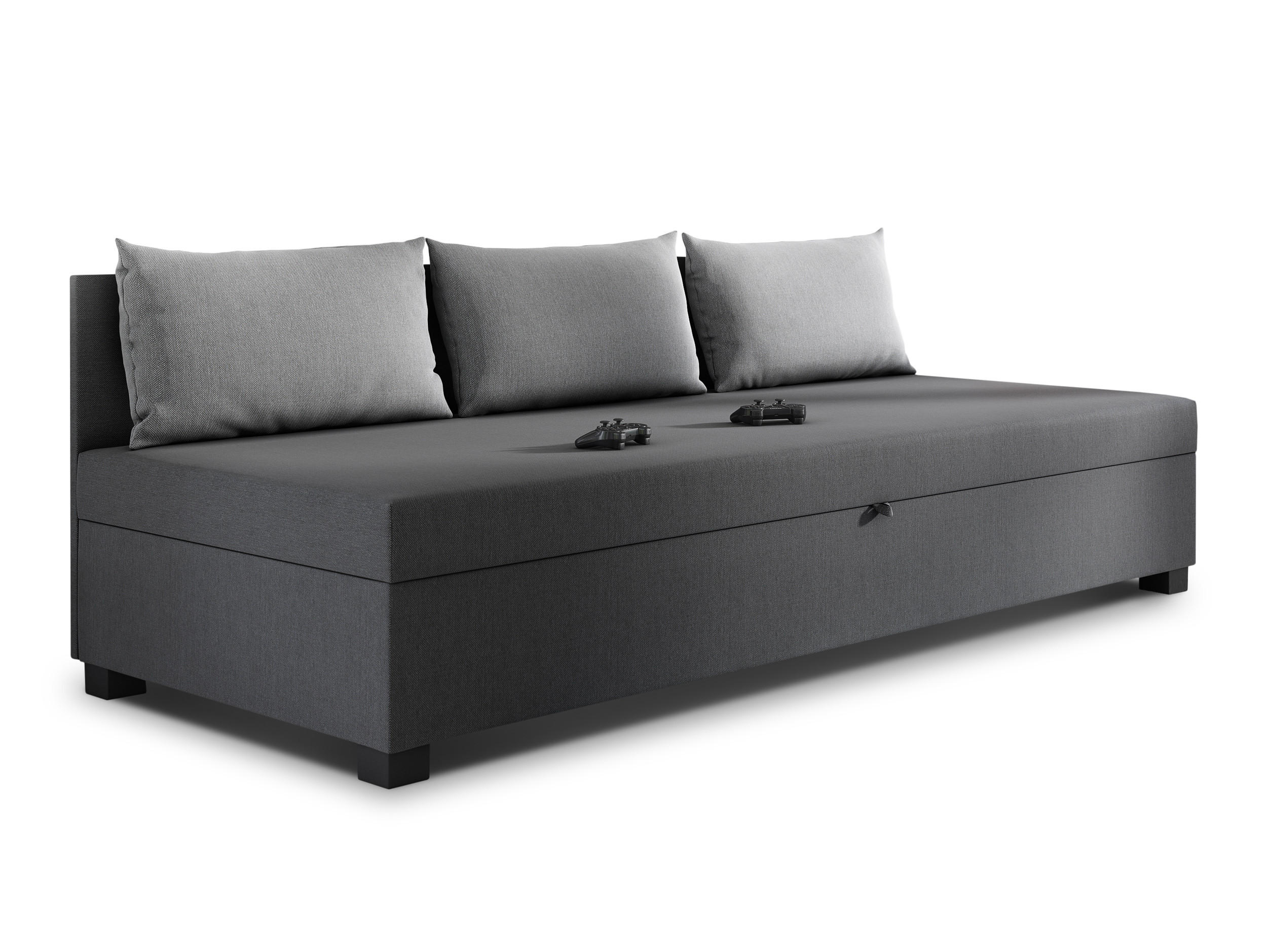 SCHLAFSOFA Misti III - Schwarz/Grau, Holz/Kunststoff (195/66/82cm)