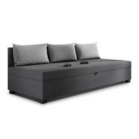 SCHLAFSOFA Misti III - Schwarz/Grau, Holz/Kunststoff (195/66/82cm)