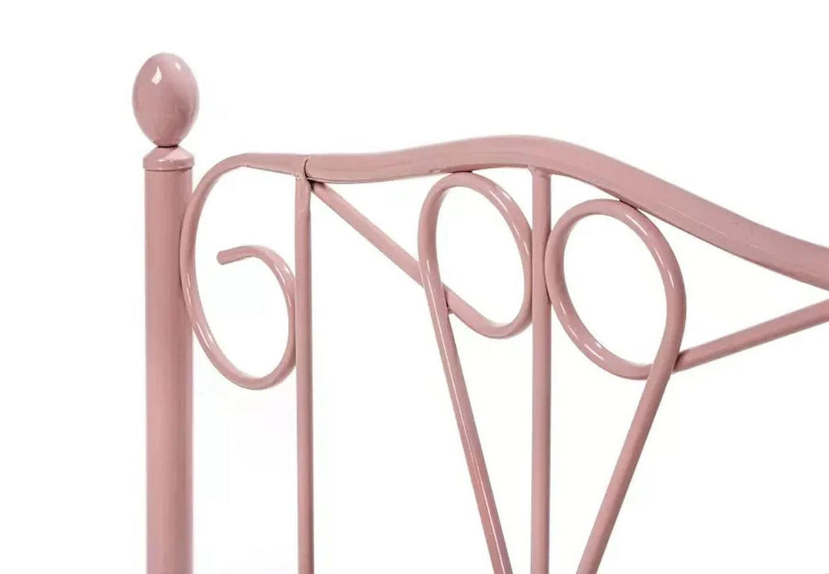 METALLBETT Maya / 90 x 200 cm / pink - Rosa, Metall (90/200cm) - BED BOX