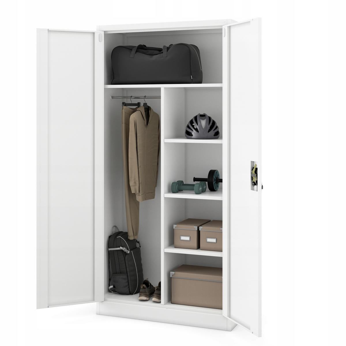 MEHRZWECKSCHRANK DAWID - Weiß, Metall (90/185/45cm) - Jan Nowak
