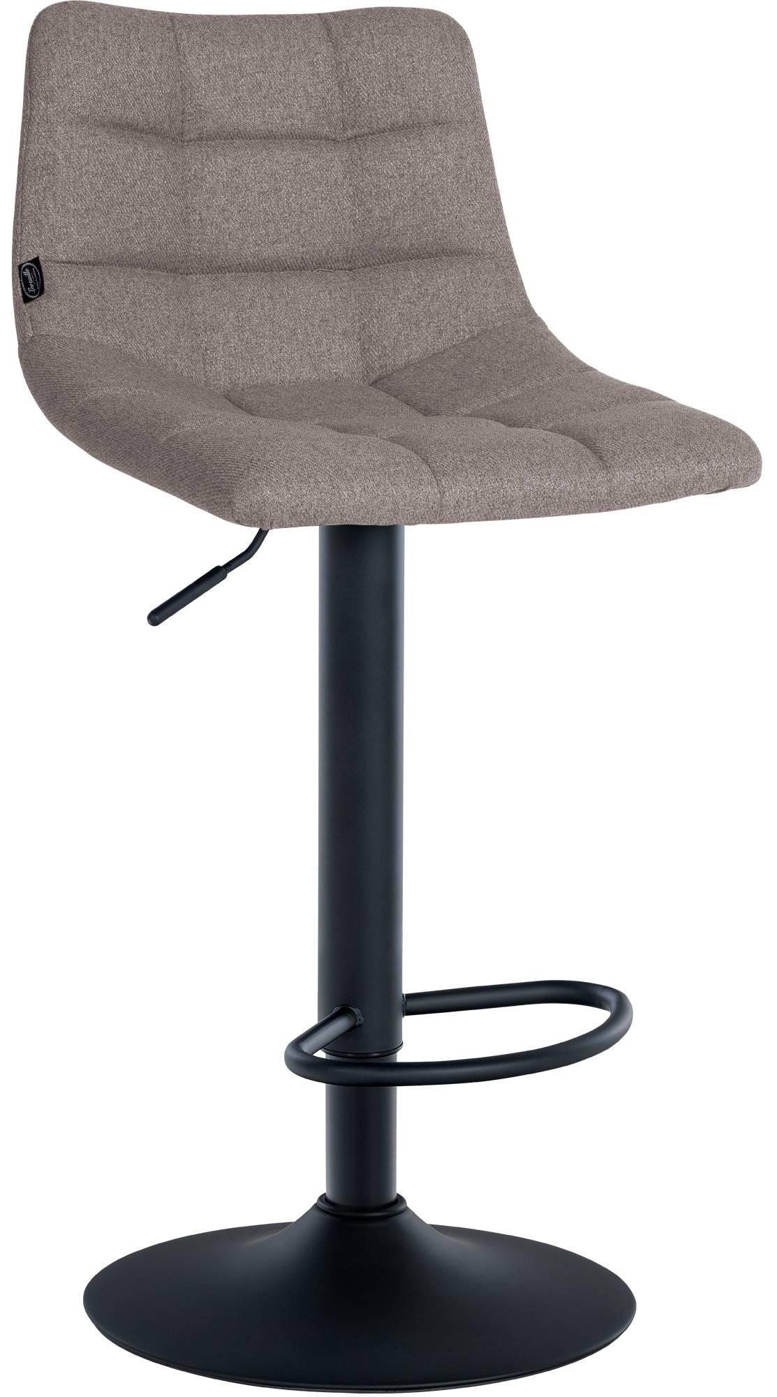 BARHOCKER Stoff grau - Schwarz/Grau, Textil/Metall (43/87/46.5cm) - CLP