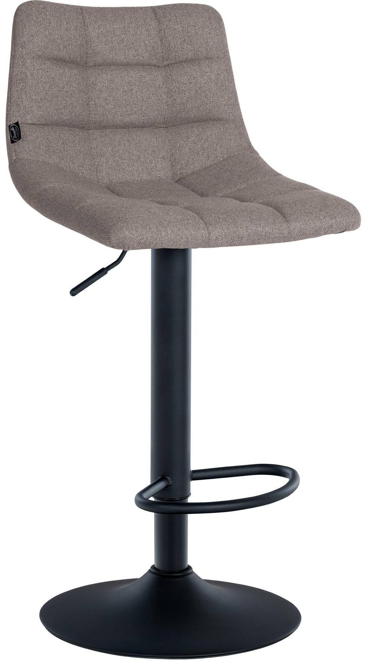 BARHOCKER Stoff grau - Schwarz/Grau, Textil/Metall (43/87/46.5cm) - CLP