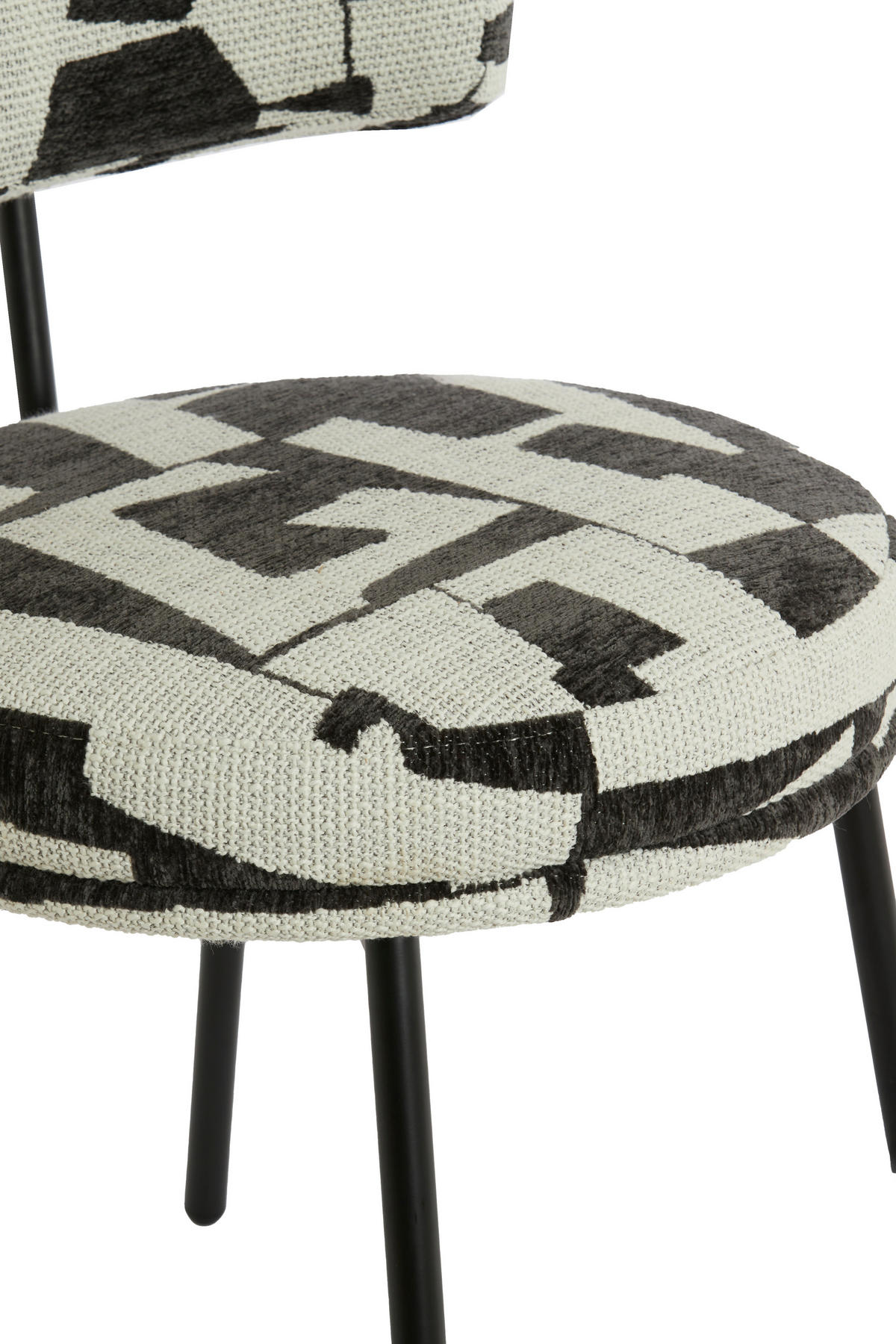 ESSZIMMERSTUHL Harvie Weiß 57/55/77 cm - Schwarz/Weiß, Textil (55/77/57cm) - Light & Living