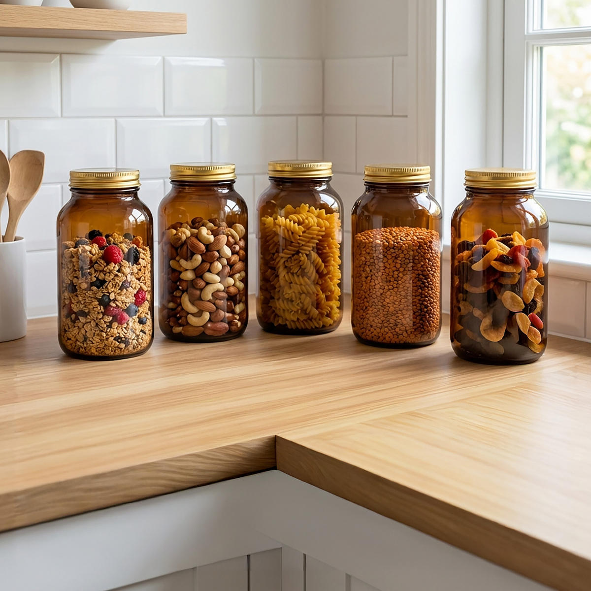 5XHNĚDÉ - hnědá, kov/sklo (6/12/6cm) - Relaxdays