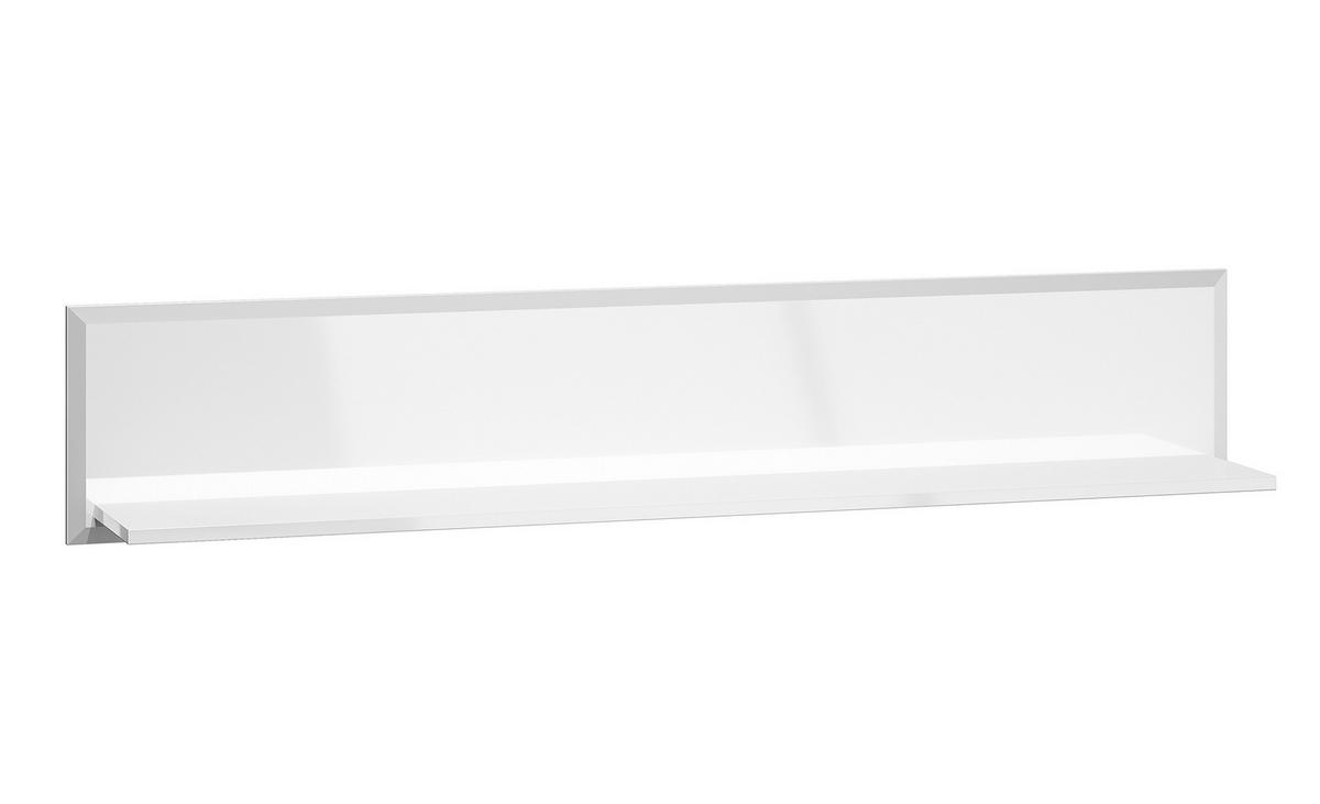 WANDREGAL Glamour weiß / weiß hochglanz 143 / 22 / 27cm - Weiß, Holz/Holzwerkstoff (143/27/22cm) - Feldmann-Wohnen