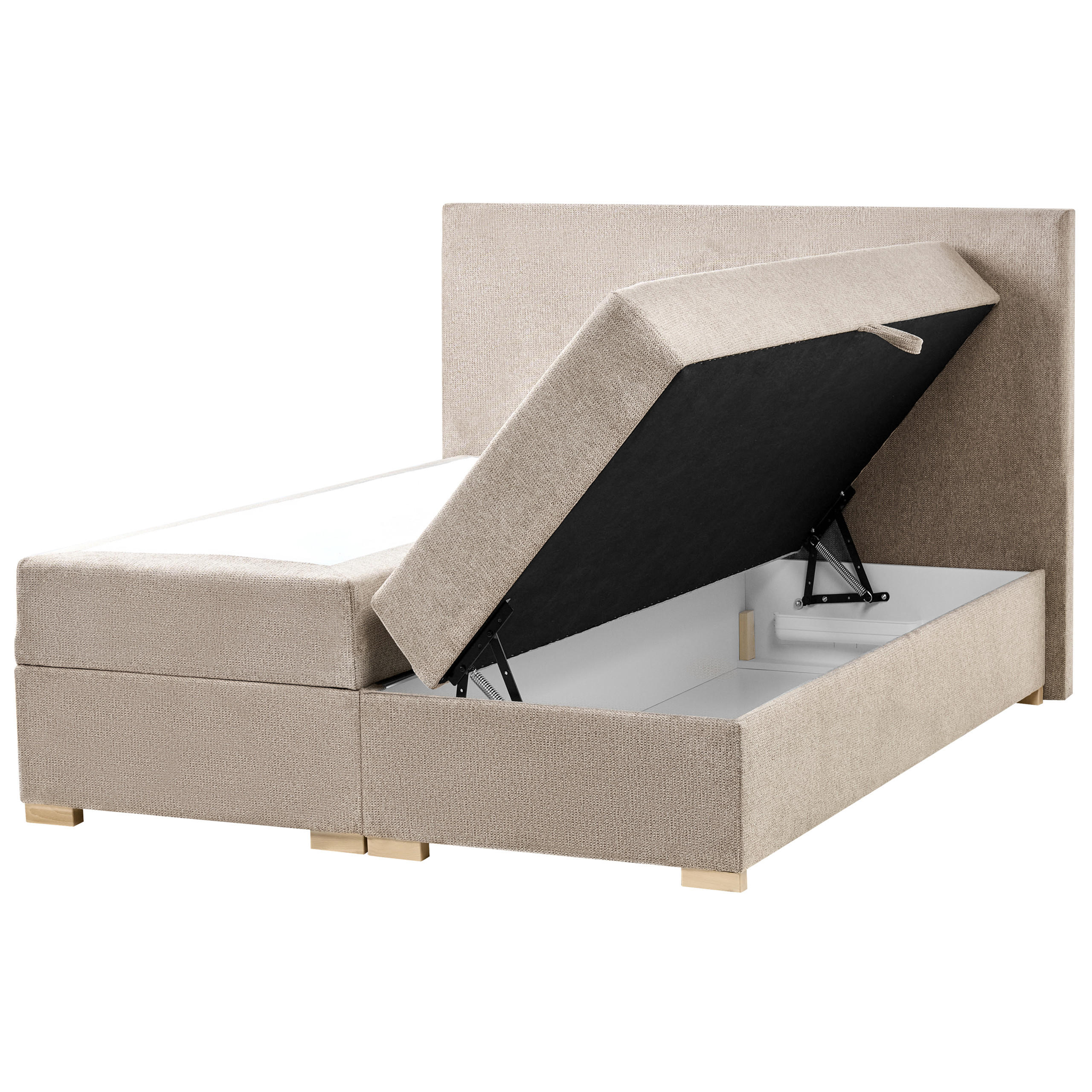 Beliani BOXSPRINGOVÁ POSTEL s úložným prostorem 140/200 cm Látka Taupe Major