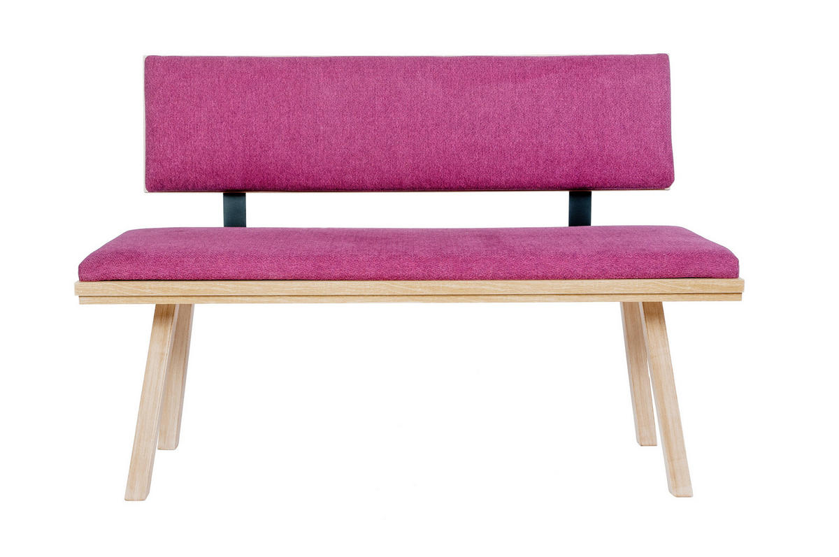 SITZBANK Die Zeitlose - Eichefarben/Violett, Holz/Textil (48/89/125cm) - Kundler Home