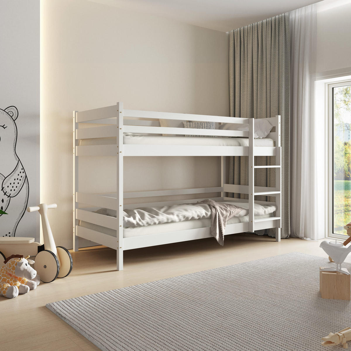 ETAGENBETT SIMBA 80x190 cm Weiß - Weiß, Holz (80/190cm) - MASSENO