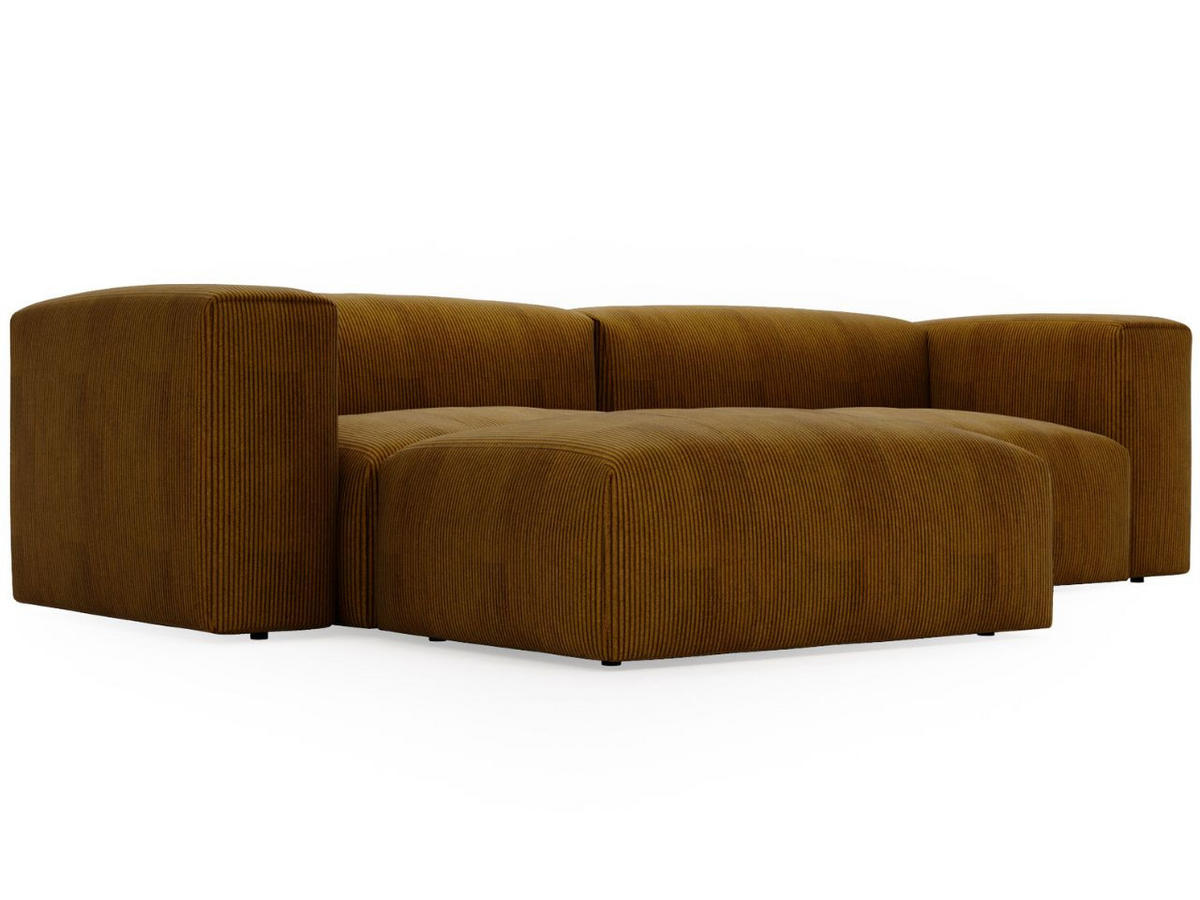 ECKSOFA Landi Braun Links - Schwarz/Braun, Kunststoff/Textil (180/240cm) - Graingold