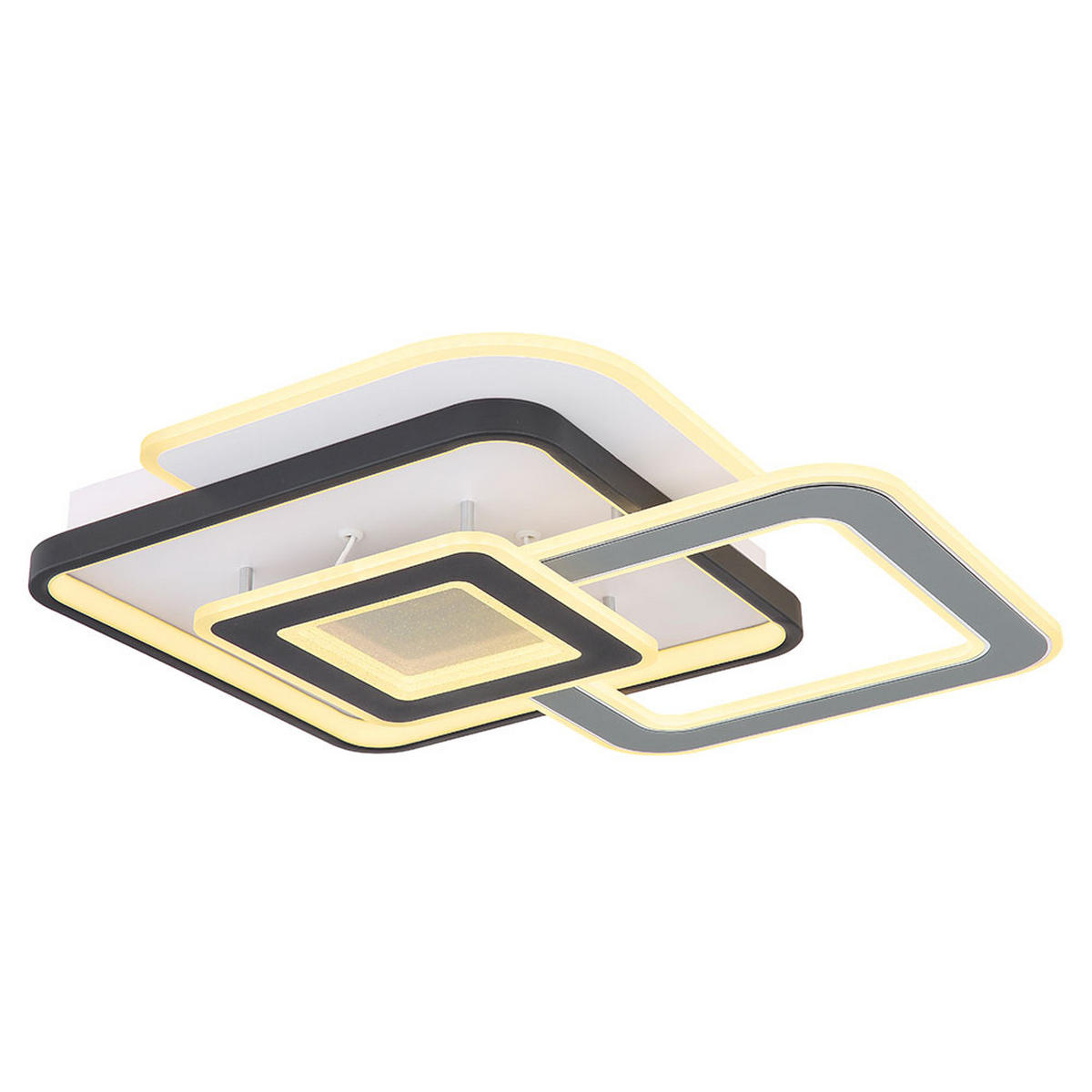 LED DECKENLEUCHTE Metall Weiß Crystal-Sand Effekt - Weiß, Metall (50/48/8cm) - Globo Lighting