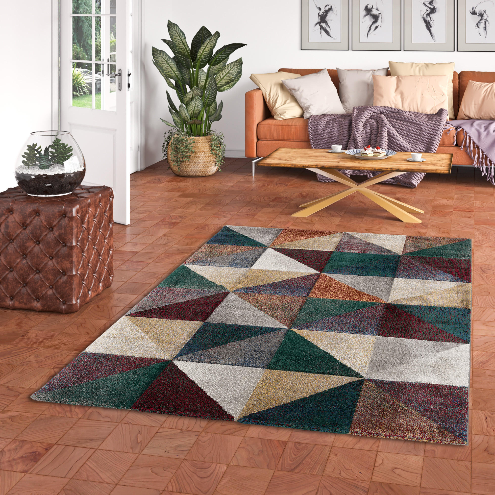 DESIGNER TEPPICH MAUI MODERN PRISMA - Grün, Textil (140/200cm) - Pergamon