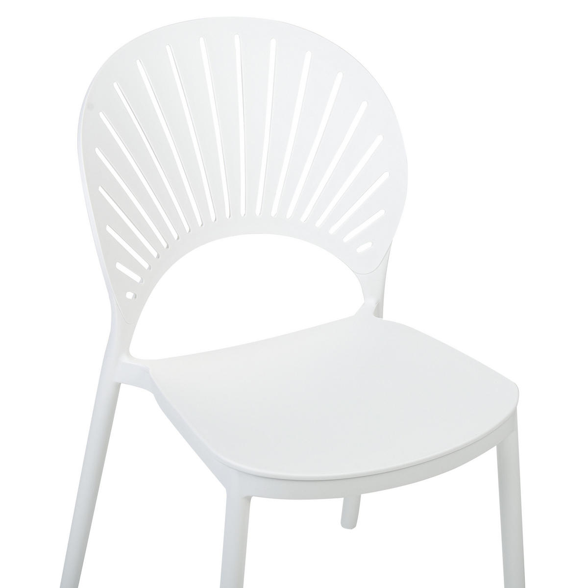 GARTENSTÜHLE 4er-Set Kunststoff weiß Ostia - Weiß, Kunststoff (46/83/51cm) - Beliani
