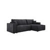 ECKSOFA POSO XL UNIVERSAL, Schlaffunktion und Lattenrost - L-Form, Cord, Federung auf Wellfedern, 274x143x83 cm, Rechts Graphite - Graphitfarben, Holz/Textil (277/143cm) - DomoHome