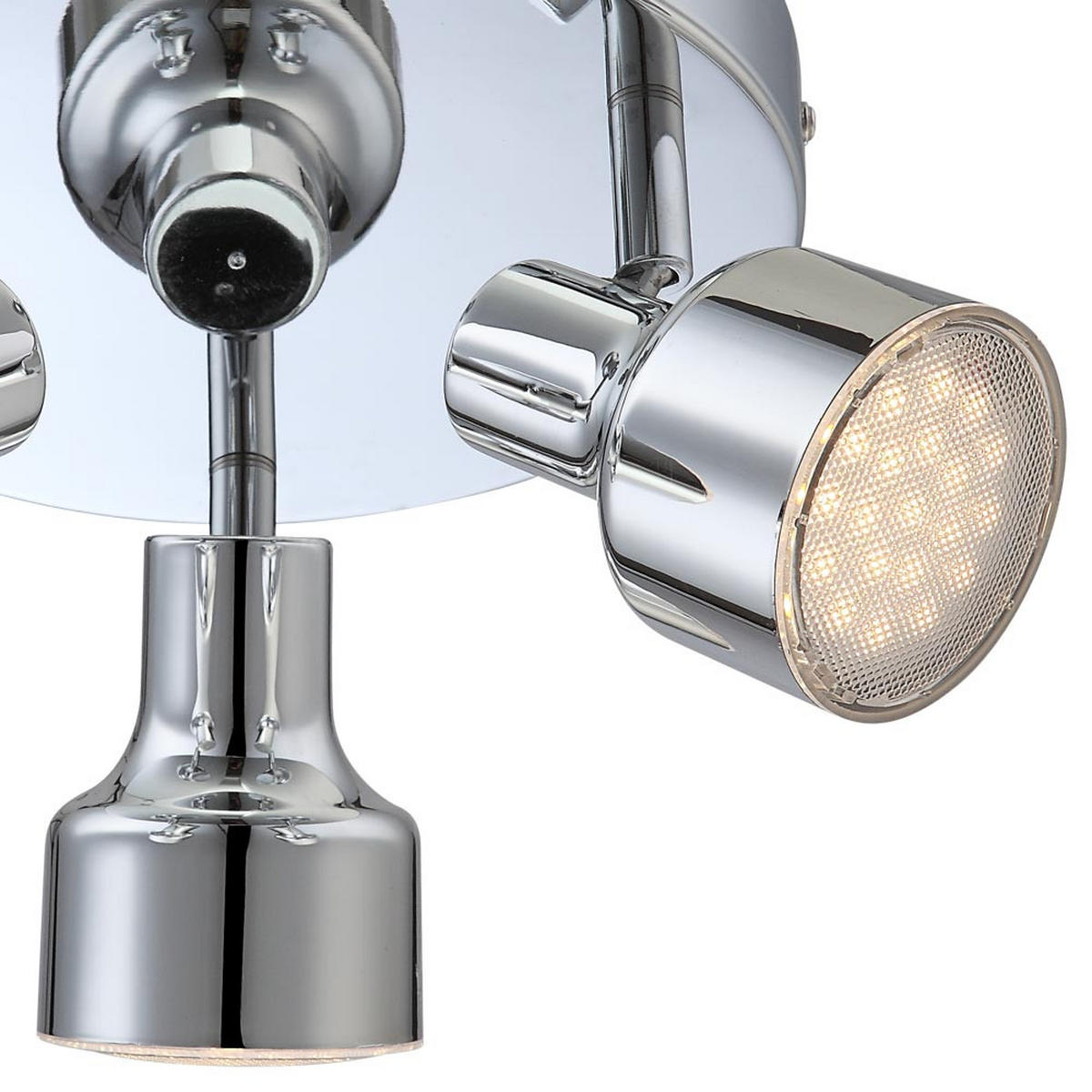 LED DECKENLEUCHTE ROIS Chrom Silber - Silberfarben, Metall (14/14/14cm) - Globo Lighting