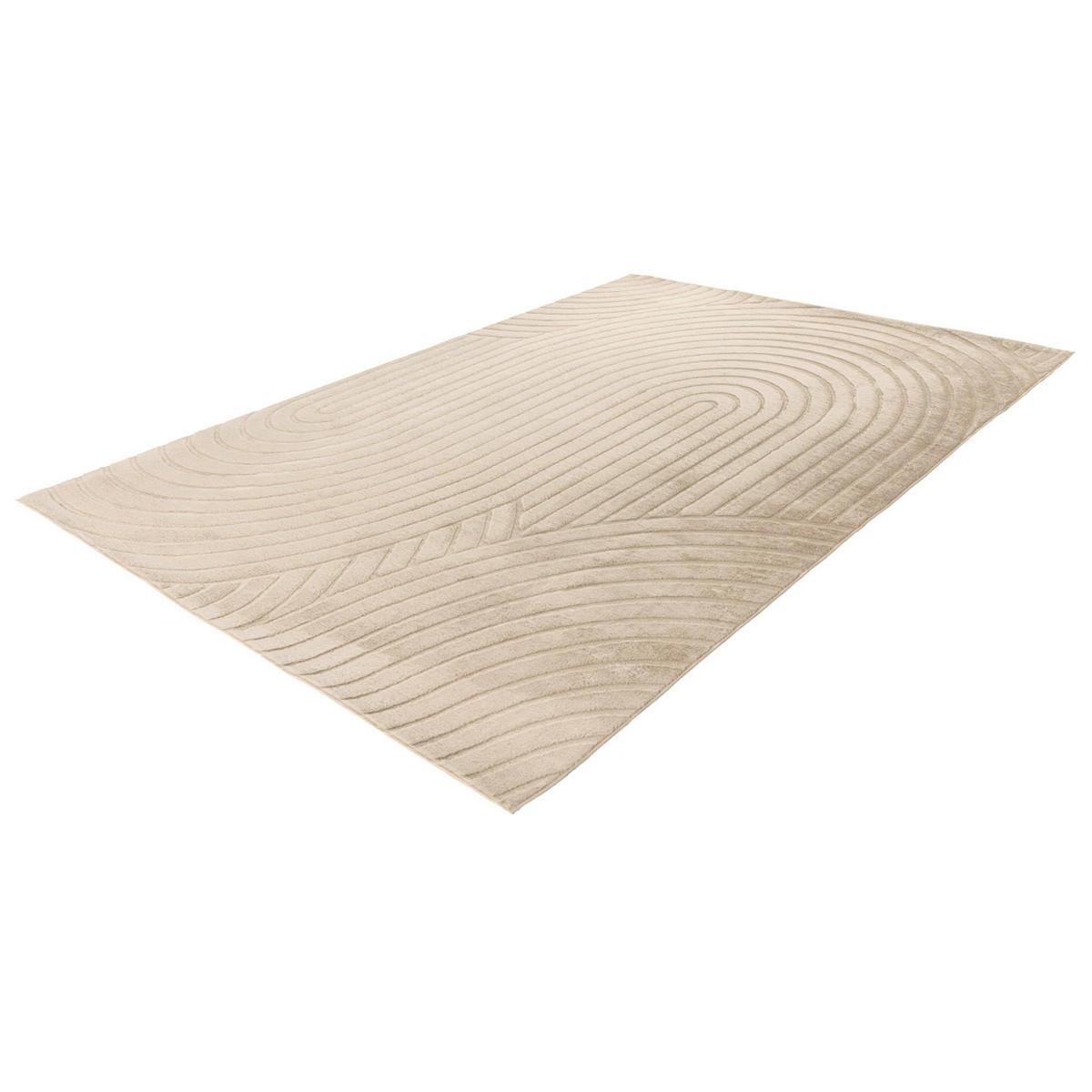 KURZFLOR-TEPPICH Waves 501 Beige 120x170 cm - Beige, Textil (120/170cm) - carpet city
