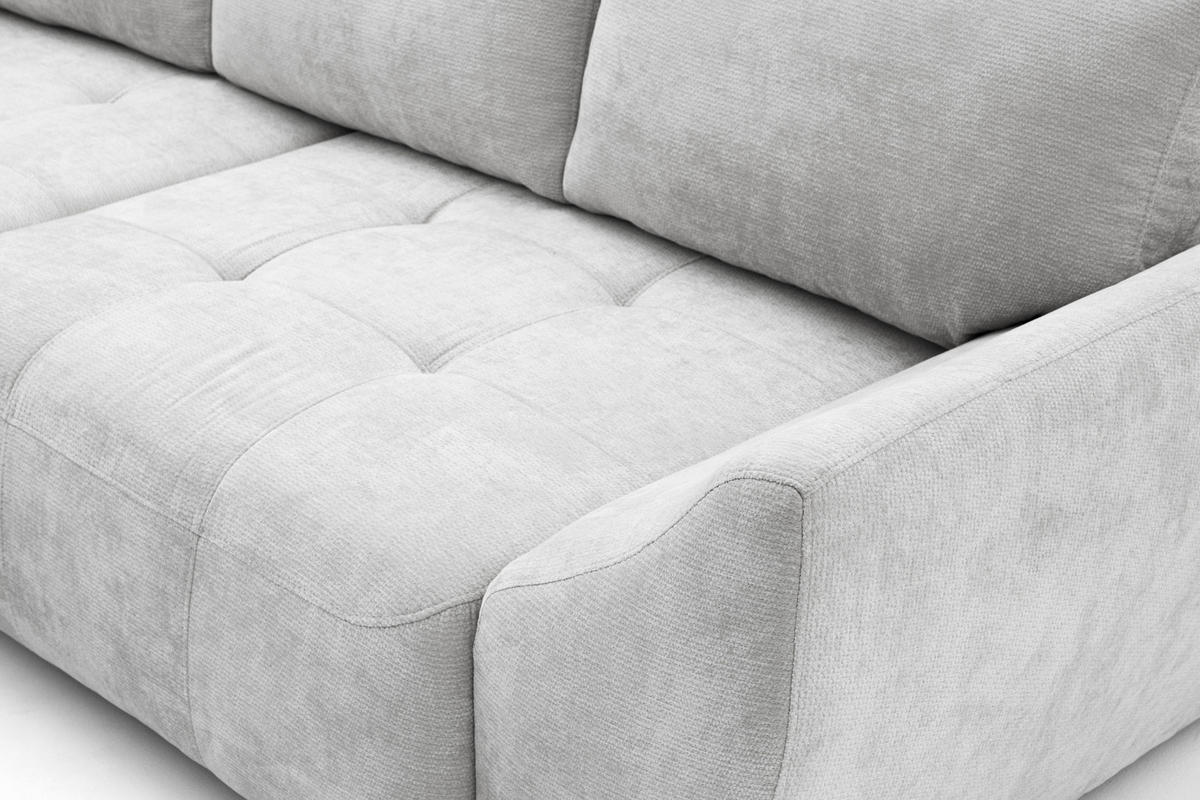 ECKSOFA NICE L Links mit Schlaffunktion 137x204 Chenille Hellgrau - Hellgrau/Schwarz, Holz/Textil (260/165cm) - Muffo