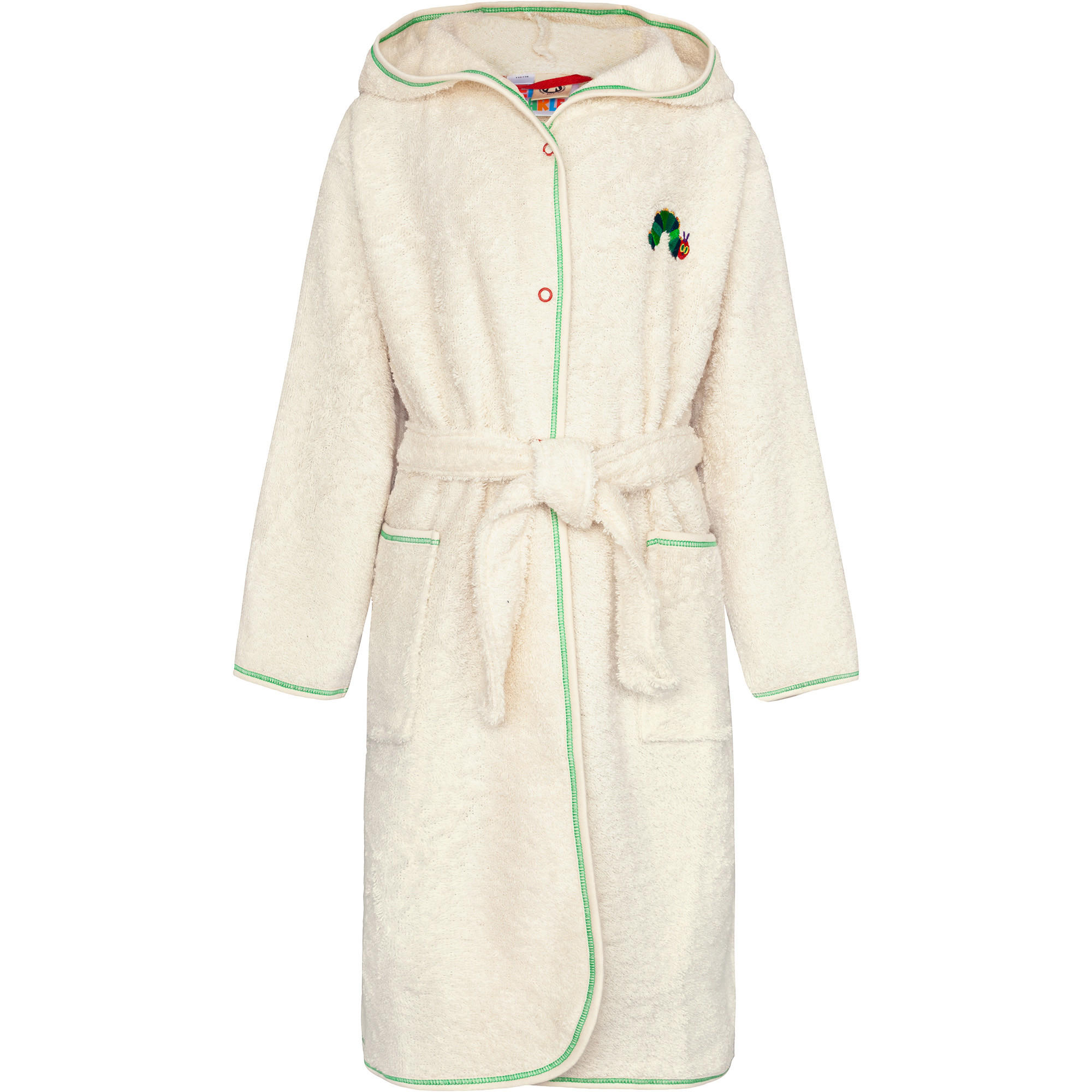 KINDERBADEMÄNTEL KINDER DIE KLEINE RAUPE NIMMERSATT WEISS - Weiß, Textil (116null) - Smithy