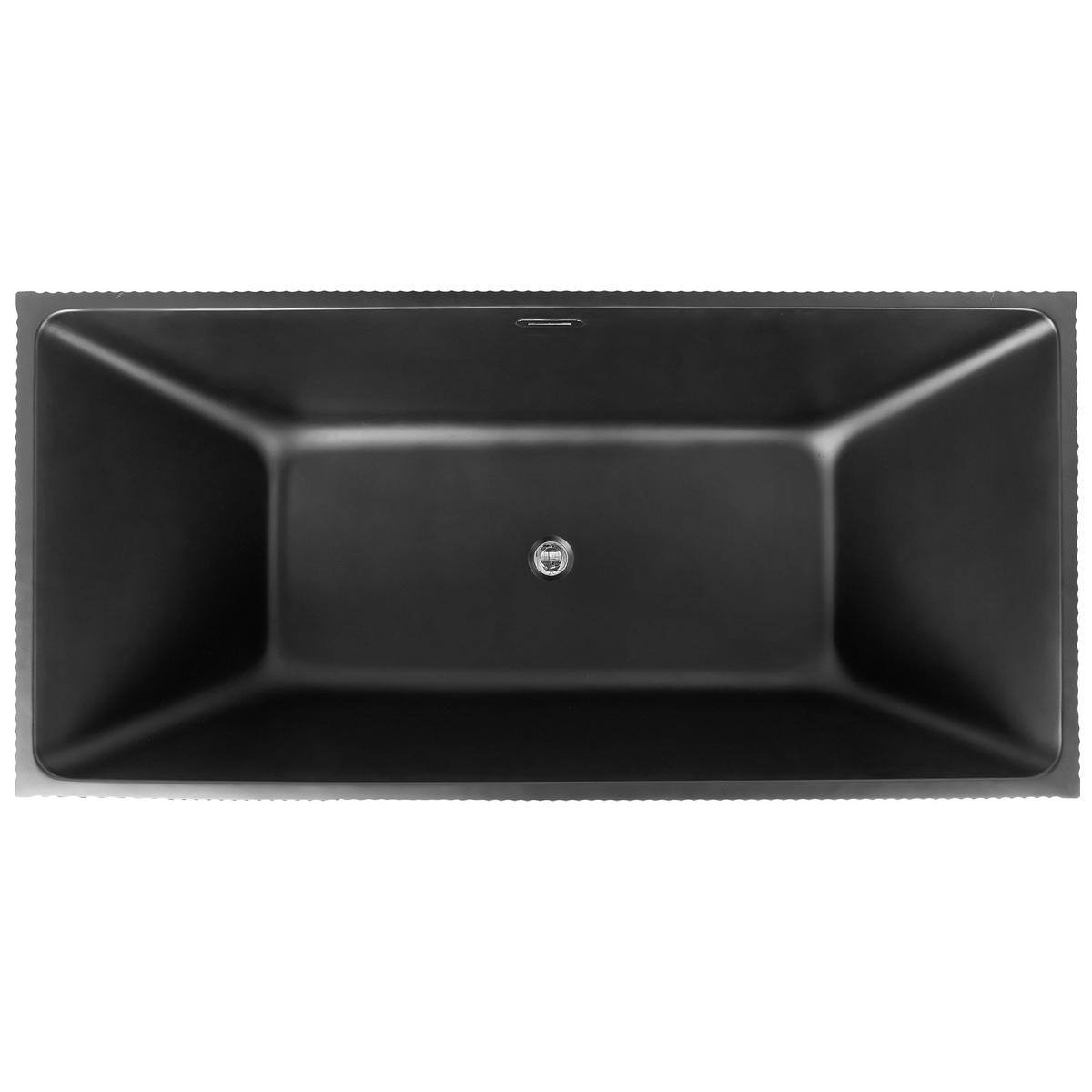 FREISTEHENDE BADEWANNE 80x170x60 cm schwarz Gocta - Schwarz, Kunststoff (80/60/170cm) - Beliani