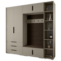 GARDEROBEN-SET 236,7/240/47 - Kaschmir/Schwarz, Holz/Kunststoff (240/236.7/47cm) - Abiks Möbel