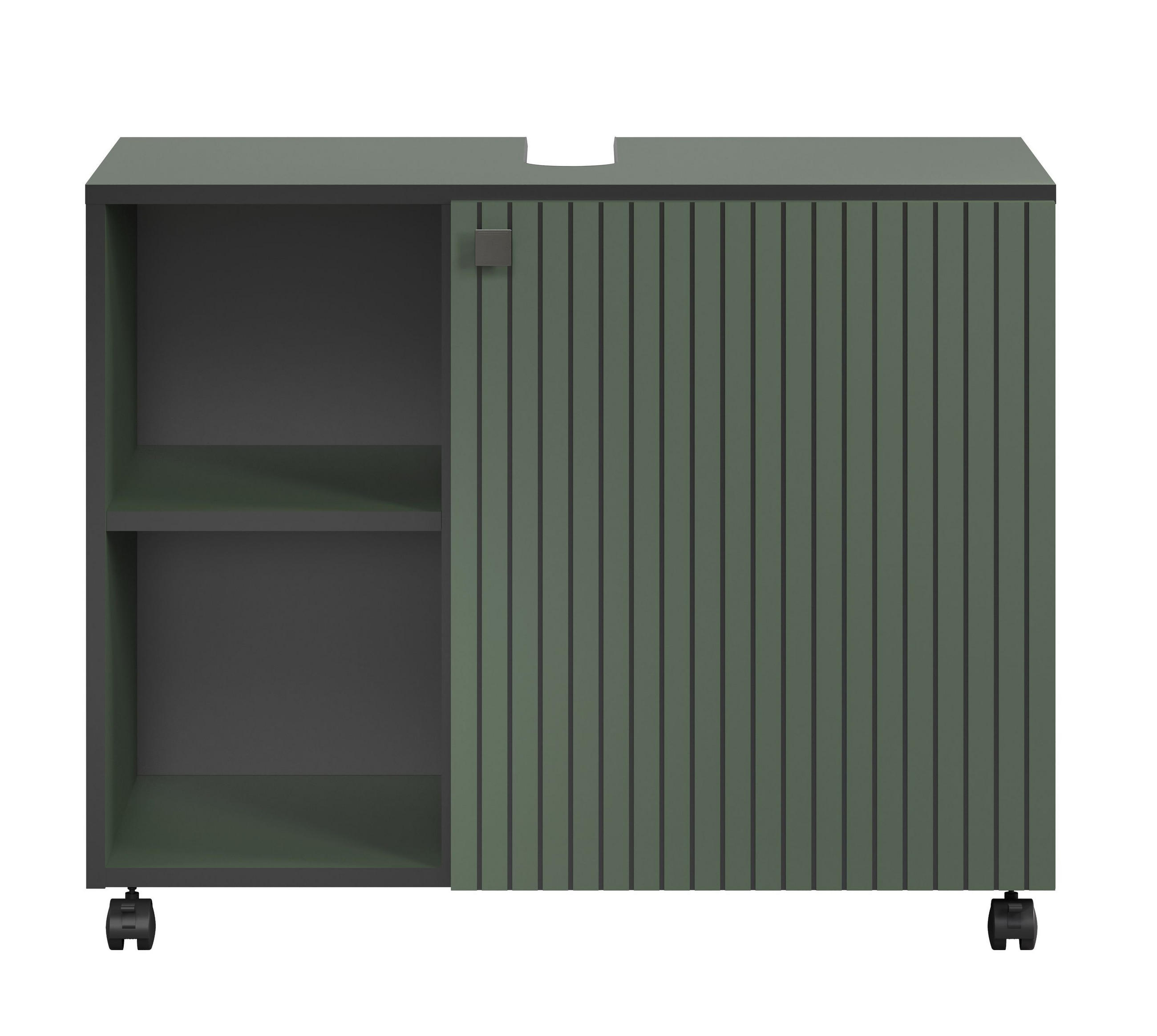 WASCHBECKENUNTERSCHRANK PureBliss Grün - Grün, Holzwerkstoff (80/64/42cm) - Trendteam