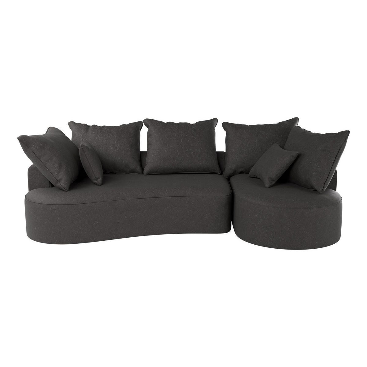 SOFA Tirano Samt Dunkelgrau mit Ottomane rechts - Dunkelgrau, Textil (300/102cm) - Juskys