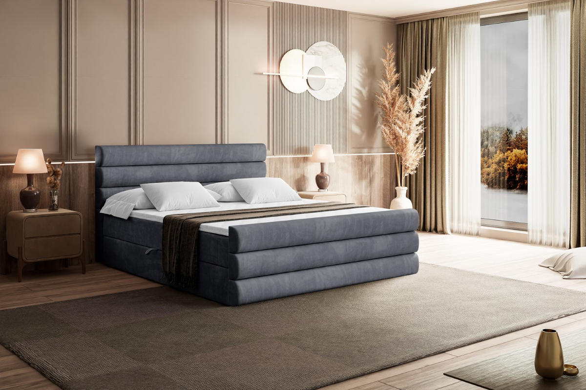 BOXBETT CELESTIA-Z - 120x200 cm - H4 - Dunkelgrau - Dunkelgrau, Holzwerkstoff (120/200cm) - ALTDECOR