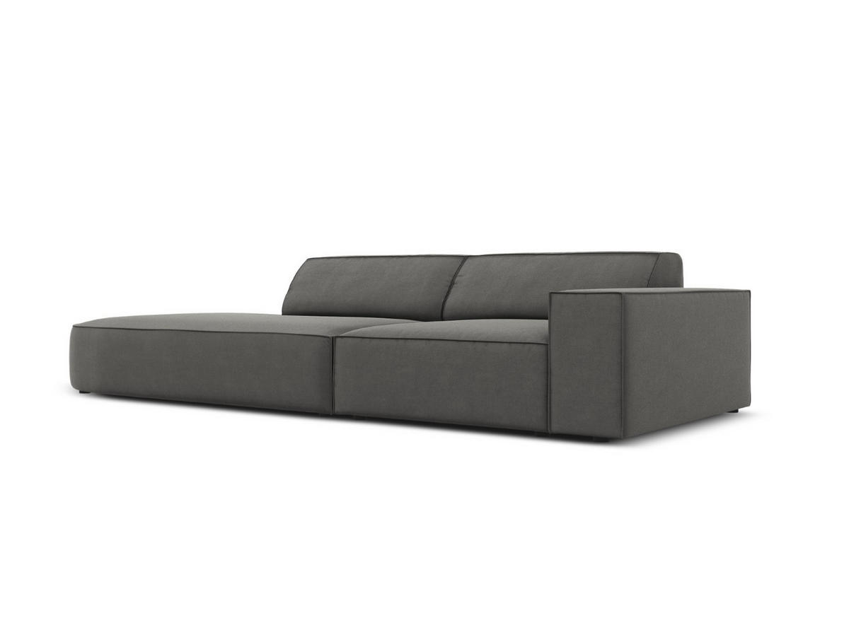 LINKES-SOFA Jodie aus Samt hellgrau 3 Sitzplätze - Hellgrau, Textil (262/70/102cm) - Micadoni
