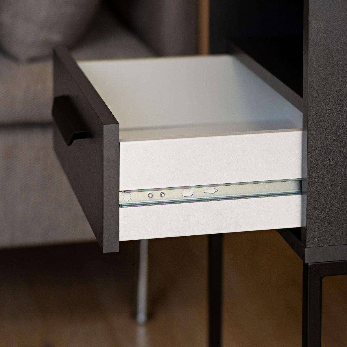 NACHTTISCH RECTUS Nachtschrank, Modern - Anthrazit/Schwarz, Holzwerkstoff (40/65/39cm) - KONSIMO®