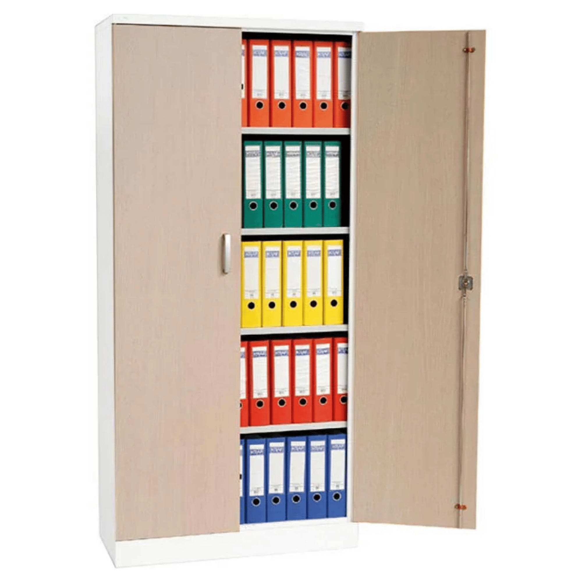 AKTENSCHRANK Beetle 4 Fachböden 195x92x42 cm Weiß & Ahorn - Ahornfarben, Metall (92/195/42cm)
