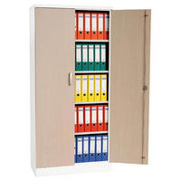 AKTENSCHRANK Beetle 4 Fachböden 195x92x42 cm Weiß & Ahorn - Ahornfarben, Metall (92/195/42cm)