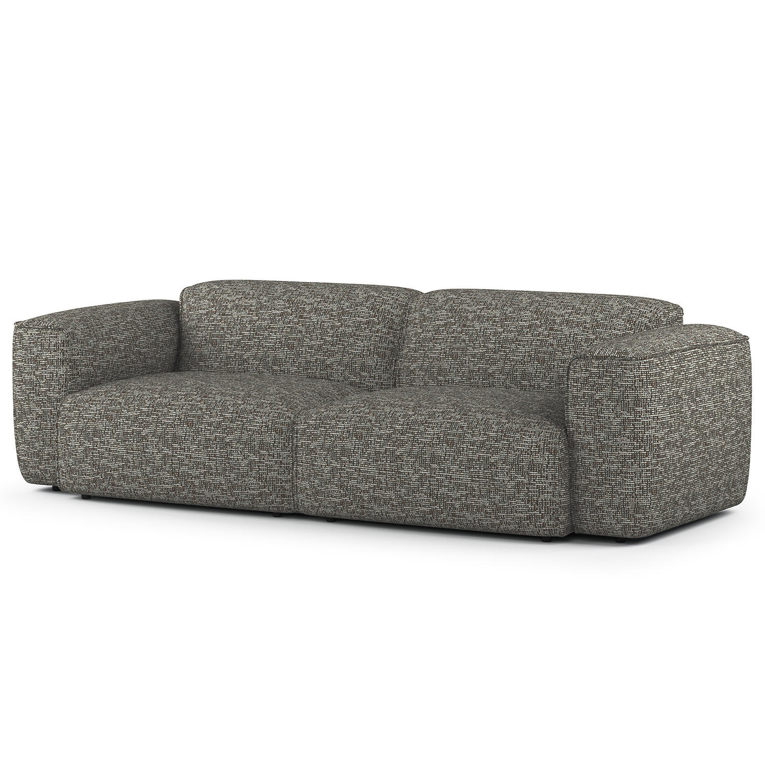 3-SITZER SOFA - Schwarz/Grau, Kunststoff/Textil (251/71/102cm) - home24