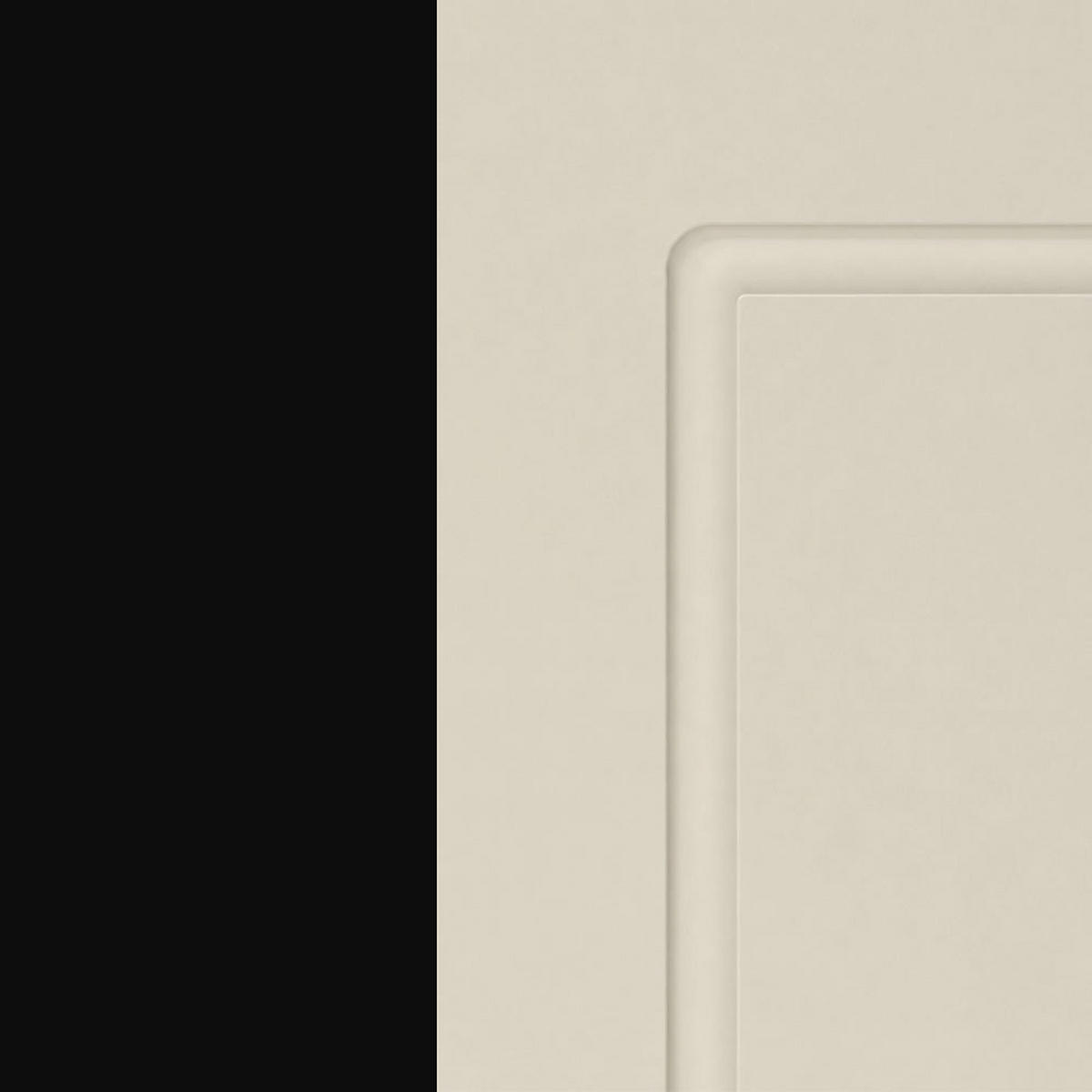 KÜCHENHÄNGESCHRANK Kvantum W2/50 Schwarz / Vanille Matt 50 / 32,5 / 72cm - Creme/Schwarz, Holz/Holzwerkstoff (50/72/32.5cm) - Feldmann-Wohnen