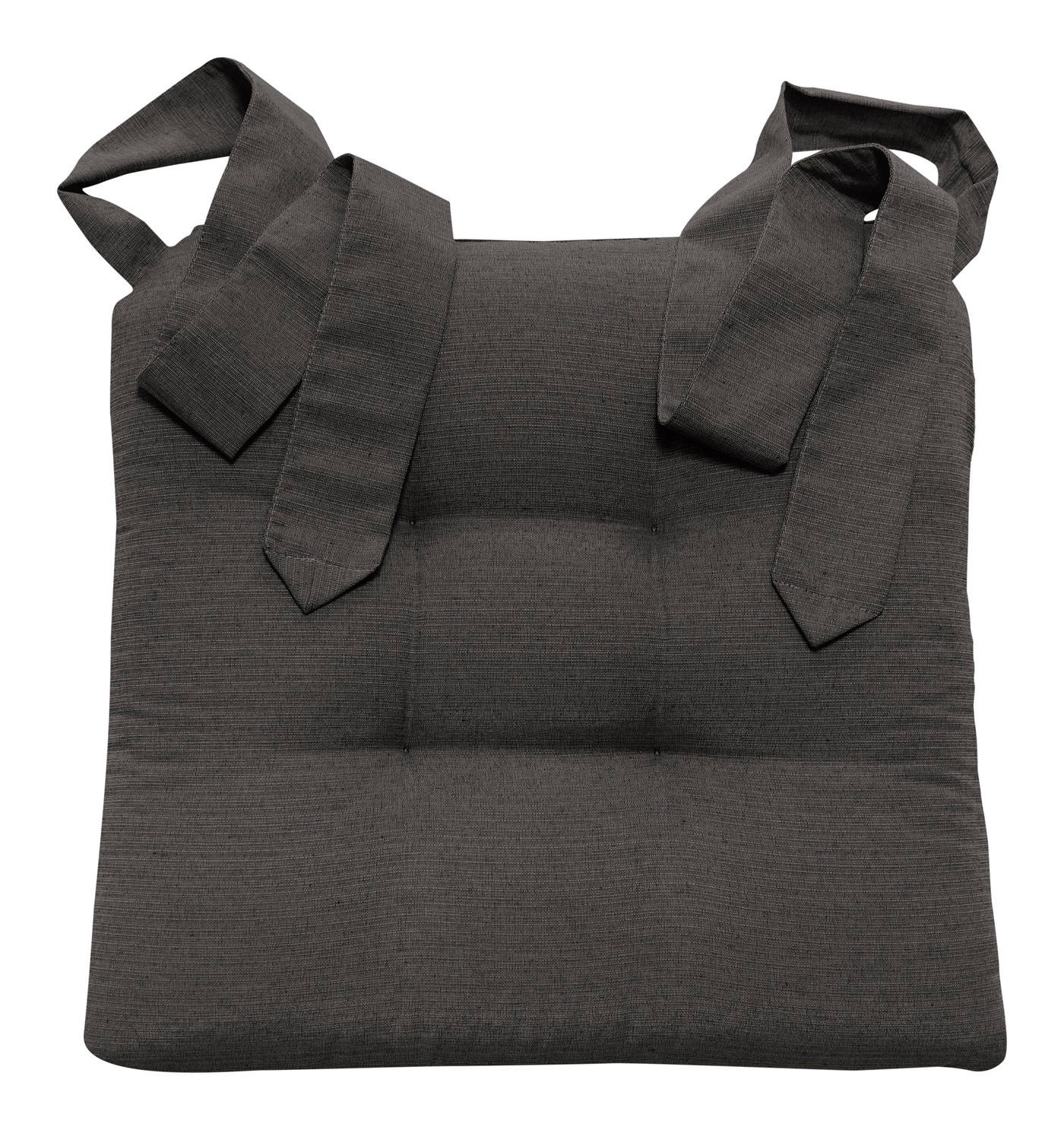 STUHLKISSEN mit Schleifenband 4er Set - Anthrazit, Textil (46/42/7cm) - Bonvionn
