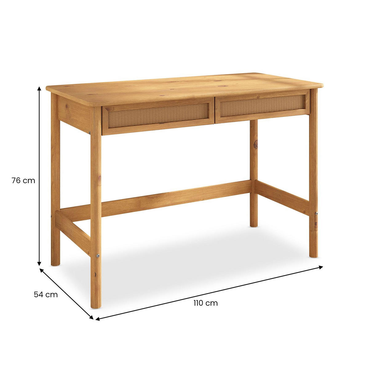 SCHREIBTISCH RODRIGO - Eichefarben, Holz (54/110/76cm) - IDIMEX