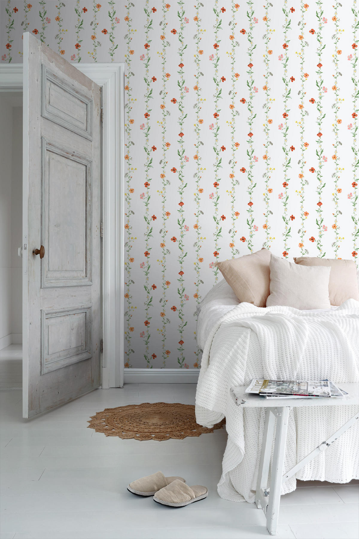 TAPETE Blumen 53 cm x 10 m - Orange, Papier (53/1000cm) - Sanders & Sanders