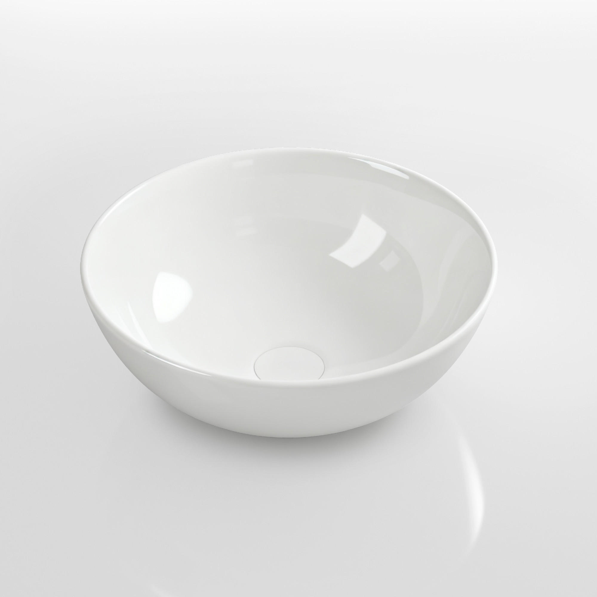 WASCHBECKEN Keramik Weiß Glänzend Ø41,5 / 15,5 cm - Weiß, Keramik (41.5/15.5/41.5cm) - EMKE