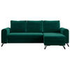 ECKSOFA Axel Velvet Dunkelgrün - Dunkelgrün/Schwarz, Textil/Metall (242/140cm) - MKS