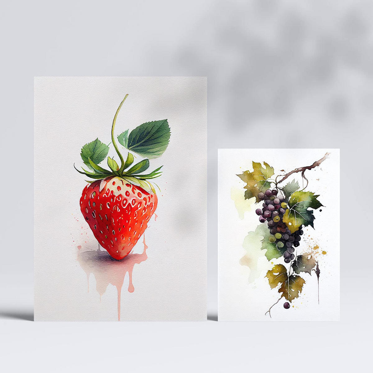 POSTER Set Mit 6 Lebendige Früchte Plakate Von Obst, Gemüse Im Aquarell Kunst A3 & A4 Rahmenlos - Klar, Papier (29/3cm) - Nacnic