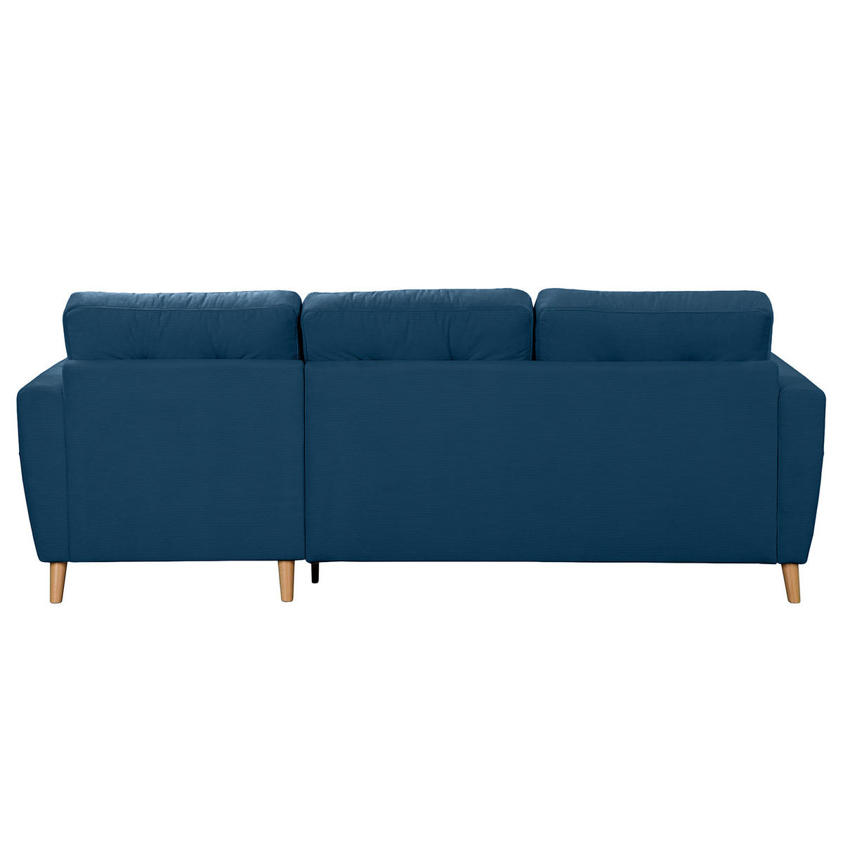 ECKSOFA mit Longchair - Blau/Braun, Holz/Textil (223/148cm) - home24