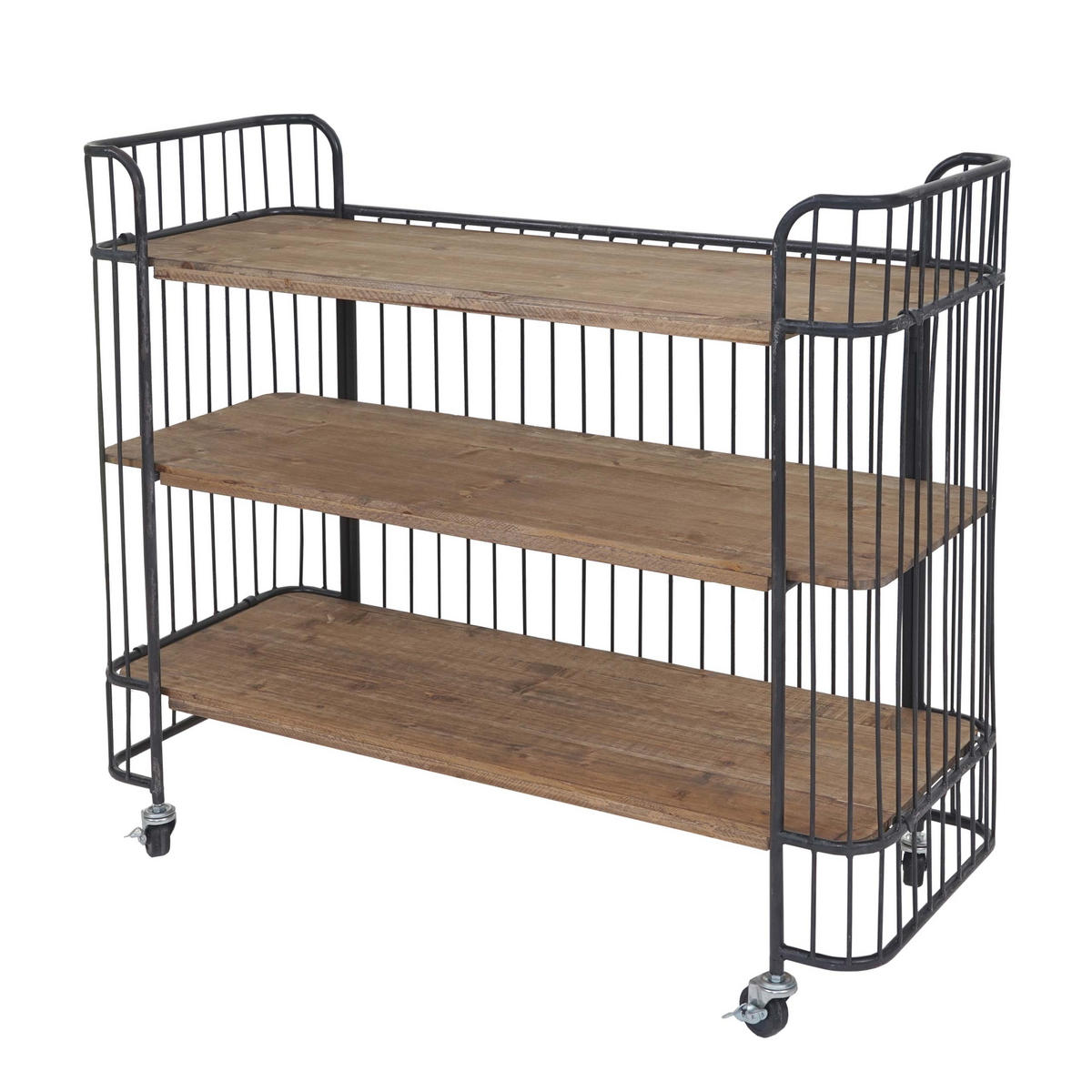 ROLLWAGEN Braun, Schwarz - Schwarz/Braun, Holz (98/84/36cm) - MCW