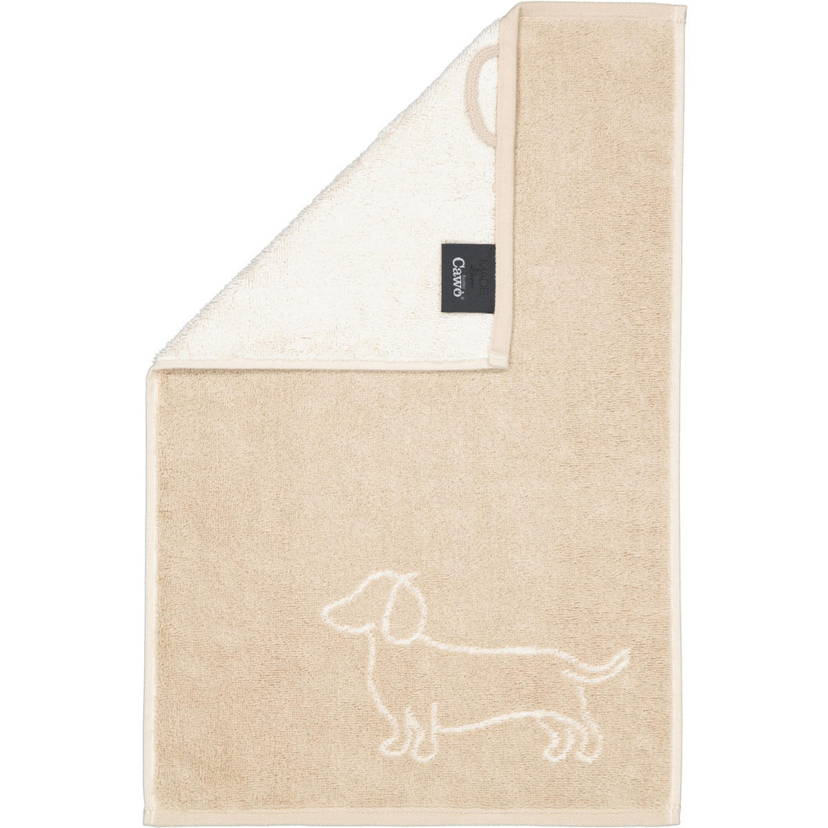 GÄSTETUCH WE LOVE DOGS COMPANION 6248 NATUR-BEIGE - 33 - Beige, Textil (30/50cm) - Cawoe