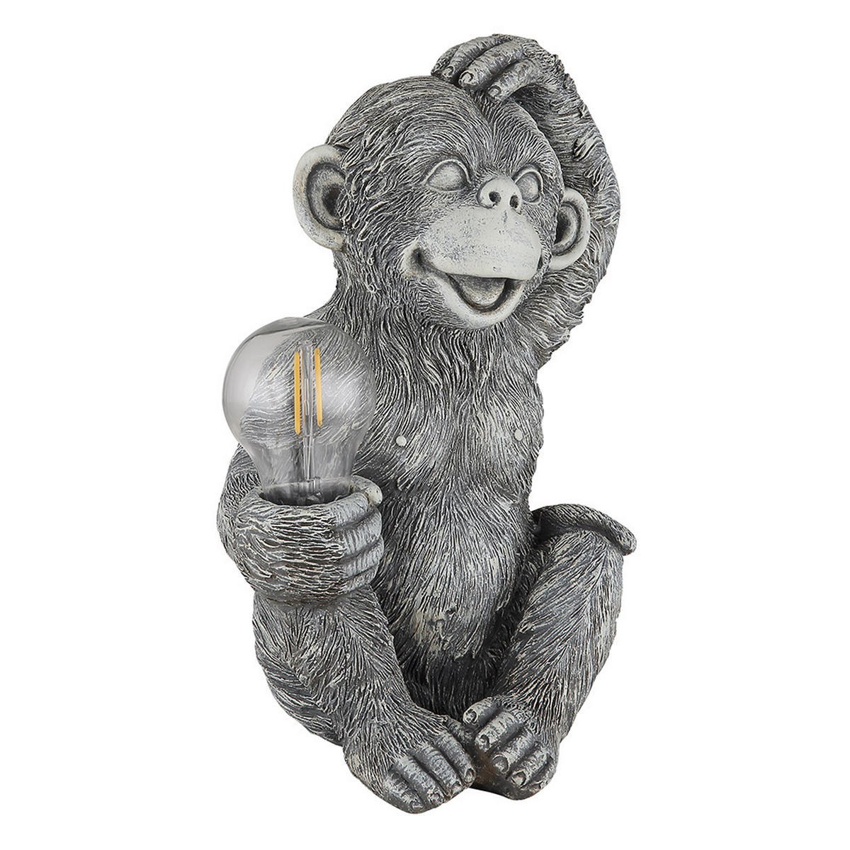 LED AUSSENLEUCHTE Solar Affe Grau - Grau, Kunststoff (20/15.5/27.5cm) - Globo Lighting