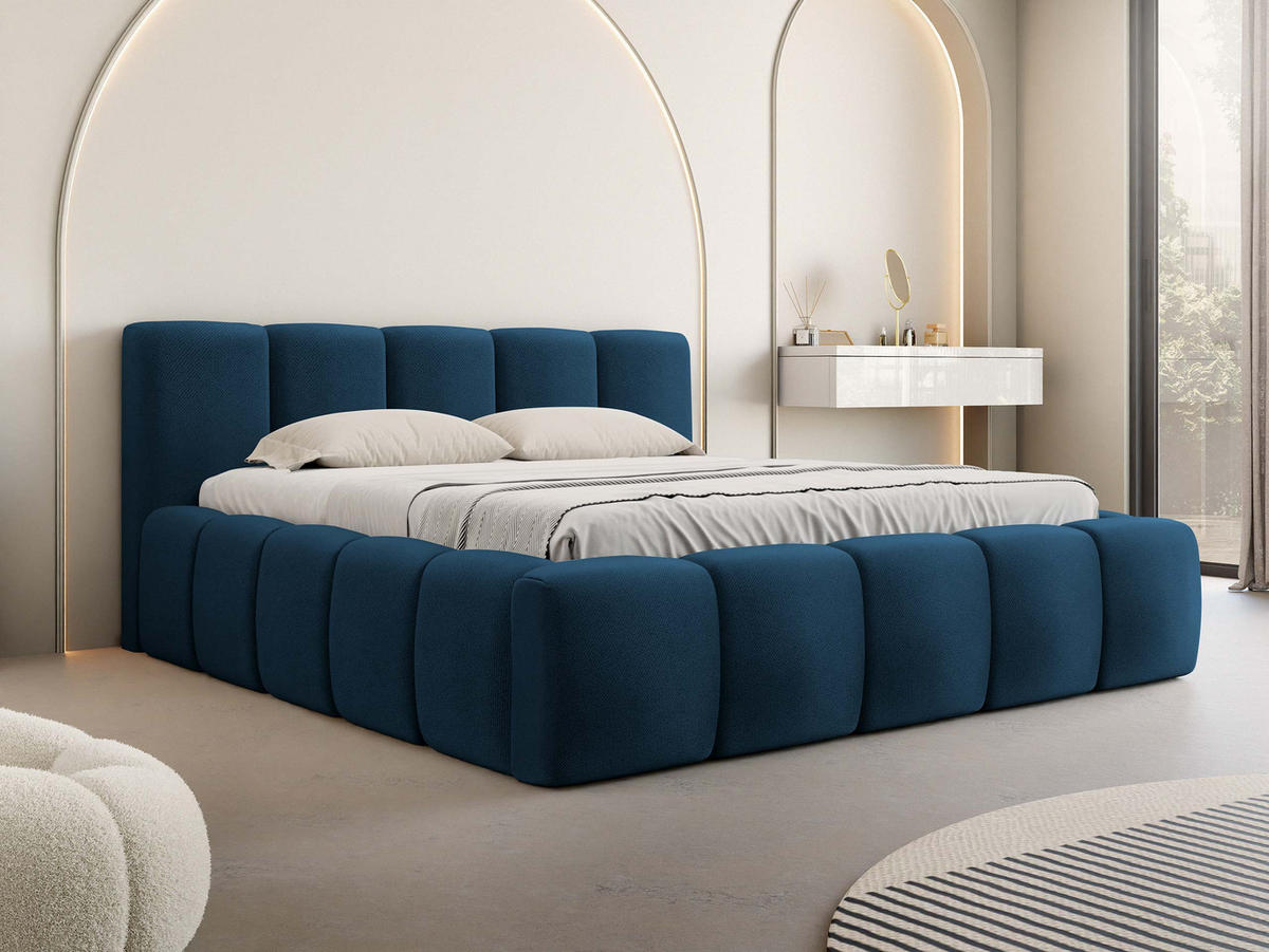 POLSTERBETT Kevson - Blau, Holzwerkstoff/Textil (180/200cm) - MIRJAN24