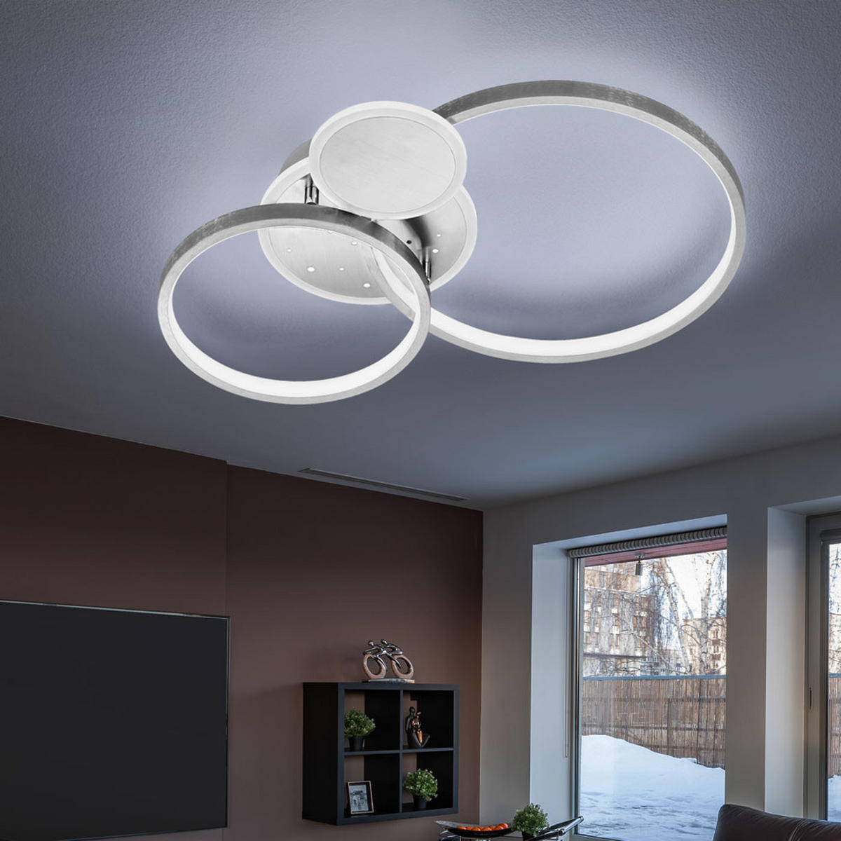 LED DECKENLEUCHTE Metall Silber - Silberfarben, Metall (54/38/9cm) - Wofi
